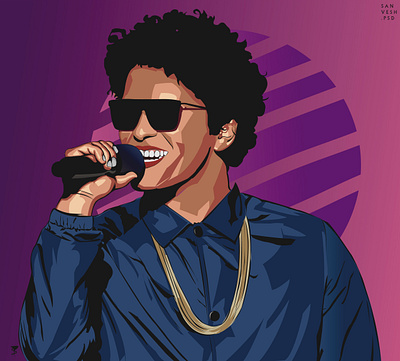 Bruno Mars adobe illusrtator brunomars design graphic design illustration vector