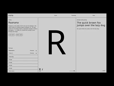 Font of the day black clean concept design engine fonts grey lines minimal pairings raanana simple type ui ux visual design web white