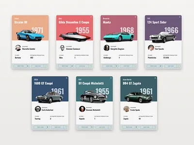 Car design cards branding car car design card data visualization design illustration ui web