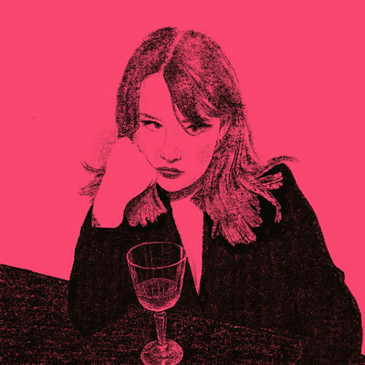 portrait 03 illustration portrait red woman