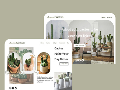 Adotta.Cactus branding cactus design figma graphic design ui web