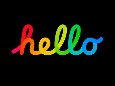 Hello, Apple. animated animation apple color colors gradient hello illustration meritt merittthomas motion graphics rainbow script type typography