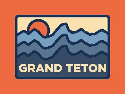 Grand Teton Layers badge grand teton logo national park national park badge national park logo outdoor logo outdoors patch retro thick lines vintage wilderness