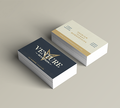 Venture Aviation Business Cards branding design kansas city logo