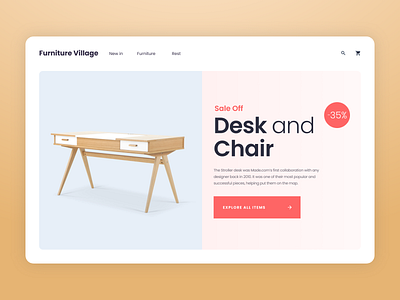 Daily UI 24: Furniture e-shop site home page ui ux website