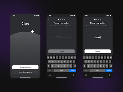 Claro — New Wallet [002] animated animation app crypto design eth ethereum illustration logo minimalism mobile phantom rainbow typography ui ux wallet web3