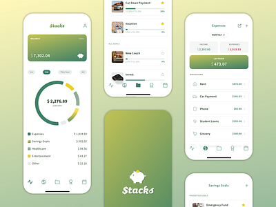 Stacks — The Ultimate Budgeting App app app design bank banking budget budgeting clean design finance finances financial interface mobile mobileapp mobiledesign mobileui money product design ui ux