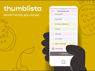 Thumblista — the under your thumb shopping list idea concept retro speed redesign ui