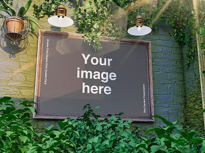 The Garden MockUp backyard day digital frame garden green natural nature outdoor outside photo photography poster presentation print psd sun sunlight
