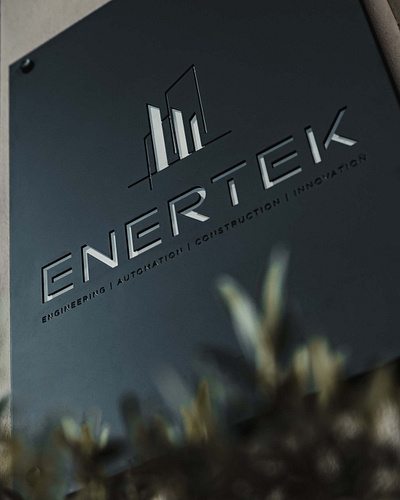 Enertek | Main Sign Close-Up decoration energy engineering enviroment installation signage tech technology