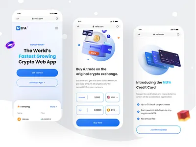 NEFA - Cryptocurrency Exchange Website (Mobile) binance clean crypto crypto wallet cryptocurrency design exchange finance mobile nft responsive trading ui ui design uiux ux web