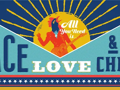 Peace, Love & Hot Chicken branding design graphic design illustration illustration inspiration inspiration layout mural design nashville office branding type