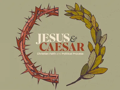 Jesus & Caesar 👑 academic christian christianity church design college crown editorial illustration lecture politics resource seminary speech texture thorns vector