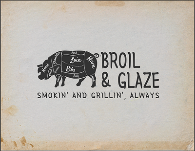 BBQ Restaurant Logo branding design illustration logo typography vector