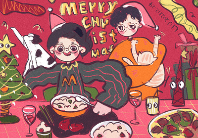 Merry hoildays illustration