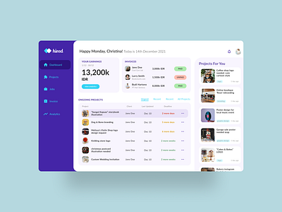 Hired - Hiring and reqruitment dashboard concept admin app corporate dashboard design hiring job trending ui ux web website