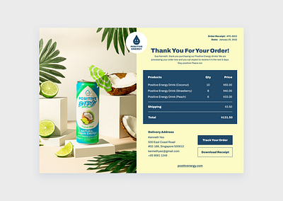 Daily UI #017 - Email Receipt branding daily ui 017 daily ui 17 dailyui email receipt email receipt design order confirmation order confirmation design order information thank you page ui ui design web design