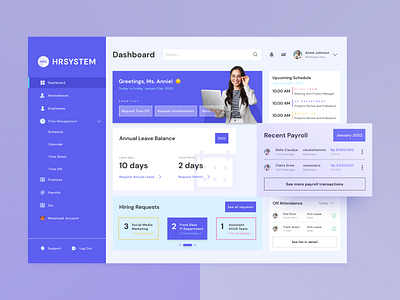 HRSYSTEM - HR Dashboard - UI/UX Design corporate creative design figma figmadesign hr hr platform interface minimalist schedule task ui ui dashboard ux web design website design