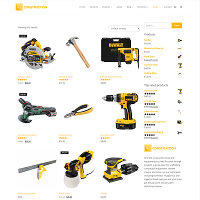 Construction WordPress Theme Product Front Page architecture brico building construction css design graphic design html illustration logo plugins real estate responsive site builder template theme web design web development wev design wordpress
