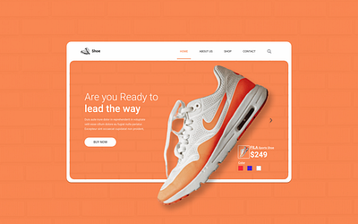 Shoe landing page Design app design figma graphic design landing page shoe ui