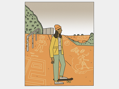 Bolinas Skatepark cartoon clean design illustration