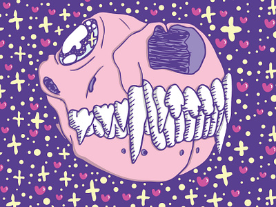 Kawaii Death 2d clean cute design drawing flat graphic design graphics illustration kawaii skull