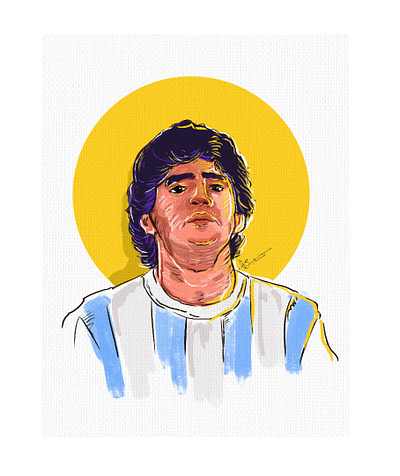 Diego Maradona art character digital dribbbleshot footbal maradona