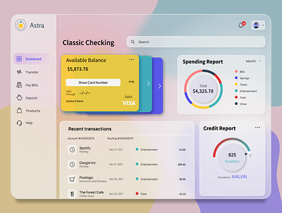 Bank Dashboard bank dashboard bank icons bank ui bank ux bank web design banking blobs credit score glass morphism graph ui icons ui ui icons web design