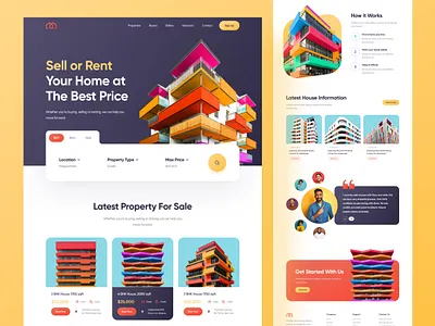 Real Estate landing page design aksdas apartement branding building buy clean design house housing landingpage property psd template real estate realestate sell shot typography ui ui design ux design