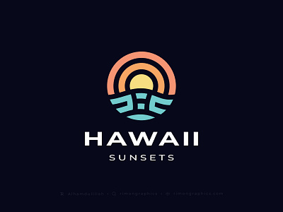 Hawaii Sunsets - H Logo beach energy logo beach logo inspiration cryptoart cryptocurrenc h logo hawaii sunsets logo interface logolounge minimal mobile app nftmarketplace product design rimongraphics sunset grill logo sunset logo 99designs sunset logo inspiration sunsets letter logo travel branding travel logo