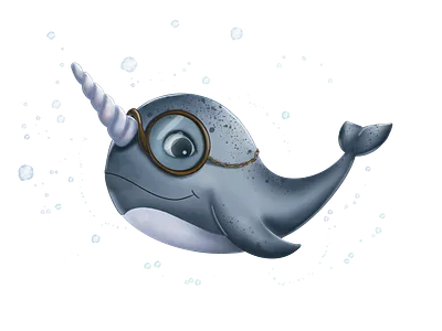 Near-sighted Narwhal book illustrations character design childrens book illustrations illustration narwahl