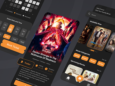 Noonton - Cinema Booking App 3d animation app booking branding cinema clean design graphic design illustration logo mobile mobile app motion graphics movie ui