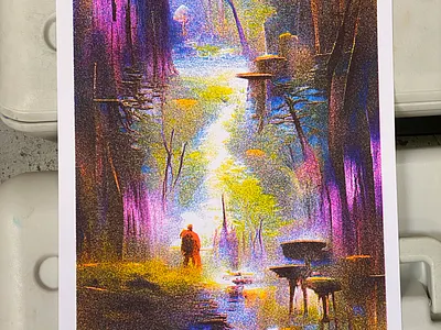 Mystic Riso forest experiment generative print riso texture vqgan