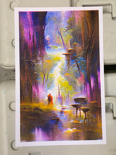 Mystic Riso forest experiment generative print riso texture vqgan