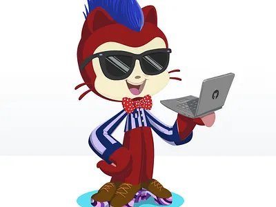 The Cool Coder ! design github githubcat illustration octacat octocat octtocat