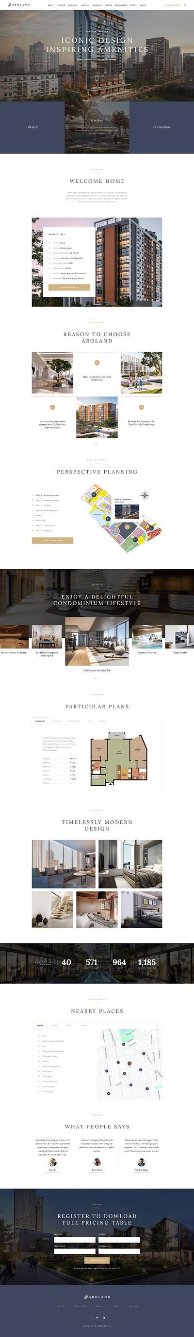 Aroland Single Property Landing Page WordPress Theme - Opal_WP agents apartment building housing landing page opal wp property landing real estate real estate agency responsive single property theme wordpress wordpress theme