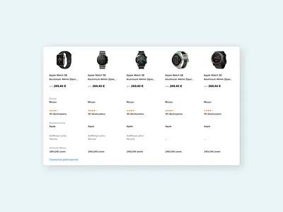 Compare products design skroutz ui web