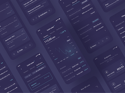 Smart meters control App concept design dribble ui ux