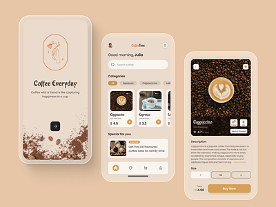 Coffee Shop App branding design figma illustration minimal prototype redesign ui uidesign user experience ux uxdesign