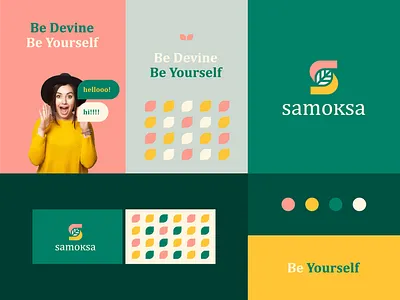 Samoksa - Identity system branding clever cosmetic design elegant fashion happy icon leaf letter lifestyle logo mark minimal monogram nature plant s ui vibrant