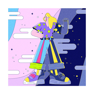 Day And Night adobe illustrator behance character character illustration design dribbble flat character flat character design flat design flat designer freelance illustrator girl character illustration illustrator procreate vector vector character vector character design vector illustration woman character