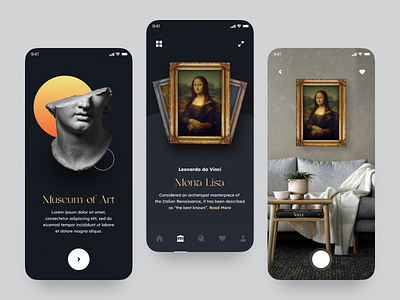 VR App app app design ar concept dailyui design history app minimal mobile app design mobile app ui museum app museum vr app painting ui ux vr vr app