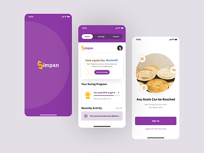 Simpan💰 • Saving Apps UI Kit app branding design goals hifidelity minimal mobile mobile app mobile app design mobile design money product saving ui user interface design ux wireframe
