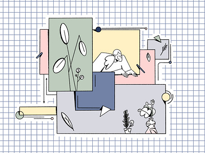 Squares◼️ abstract blog illustration characterdesign clean colors contemporary design art flat illustration flatdesign geometric shapes graphic style grid happiness illustration inspiration shapes squares visual graphics web illustration