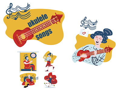 Ukulele lover. Banner for promo banner branding character dance design digital i digitalart graphic design icon illustration logo music ui ukulele vector