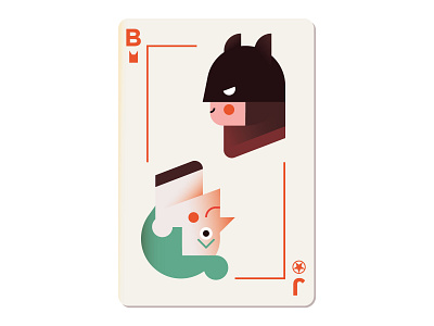 Batman or Joker? adobe illustrator batman best card character cute design draft dribbble fanart flat illo illustration illustrator joker minimal playing shot superhero vector