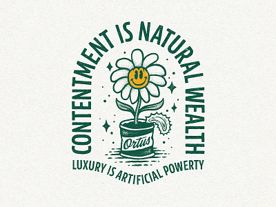 Contentment appareldesign branding contentment design flower graphic design illustration logo logodesign natural streetwear t shirt ts vintage