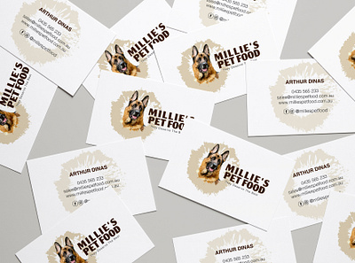 Millie's Petshop Business Card branding graphic design logo