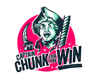 Chunk...no...CAPTAIN CHUNK apparel branding design goonies illustration