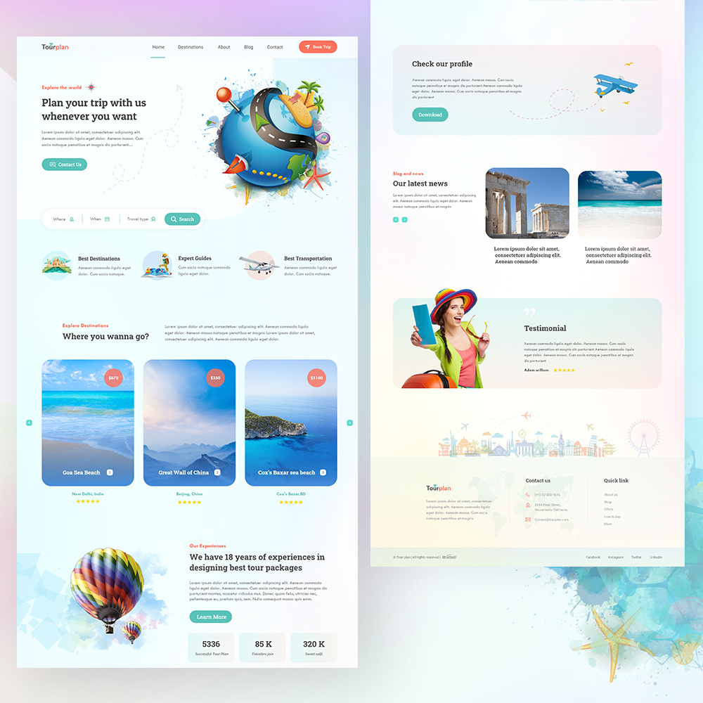 Tour Plan - Travel Agency Design Layout by Attractive UI on Dribbble